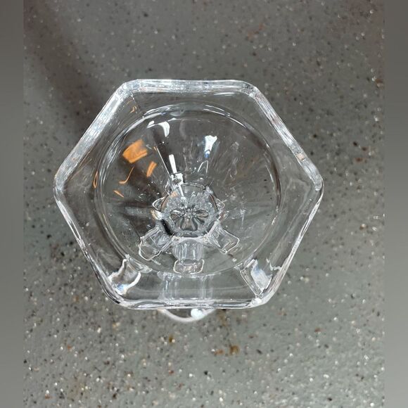 🔥❤️🔥 2 Crystal-like Geometric Design Glass Tapered Candlestick Holders EPC - Picture 3 of 9